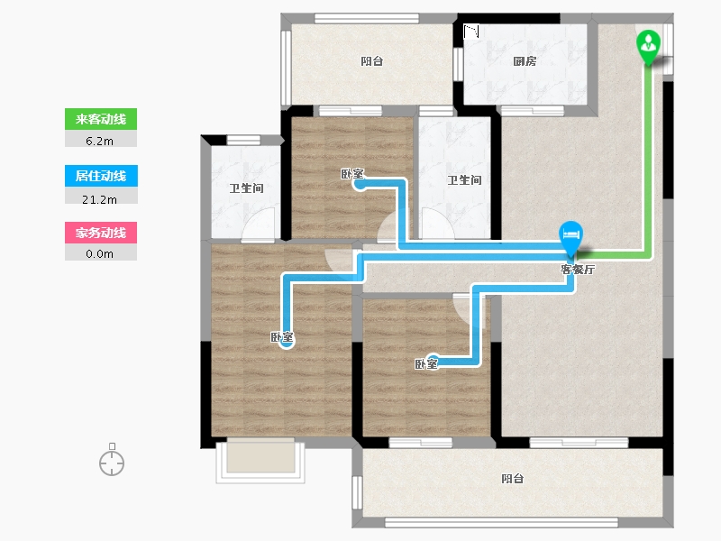 湖北省-咸宁市-鄂南半山公馆-107.43-户型库-动静线