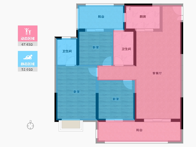 湖北省-咸宁市-鄂南半山公馆-107.43-户型库-动静分区