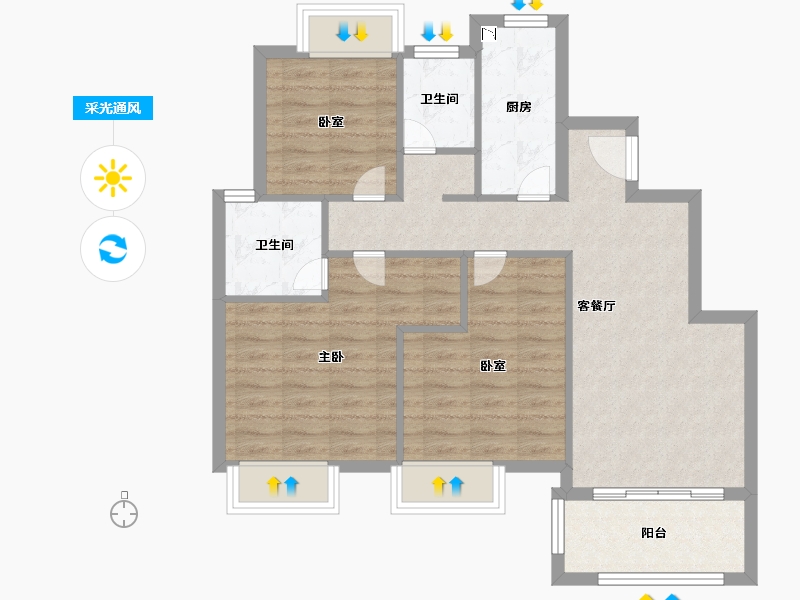 福建省-厦门市-招商兰溪谷-78.00-户型库-采光通风