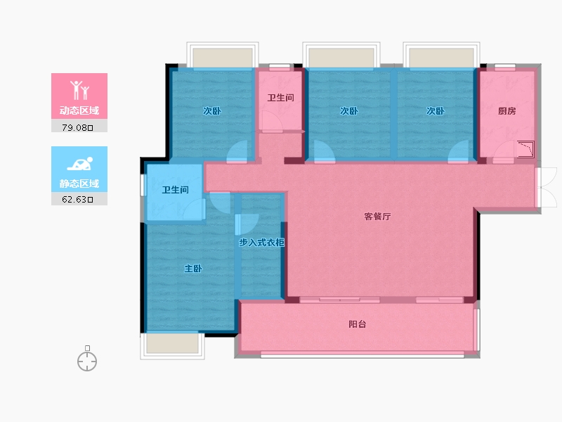 重庆-重庆市-中建龙玺台-126.41-户型库-动静分区