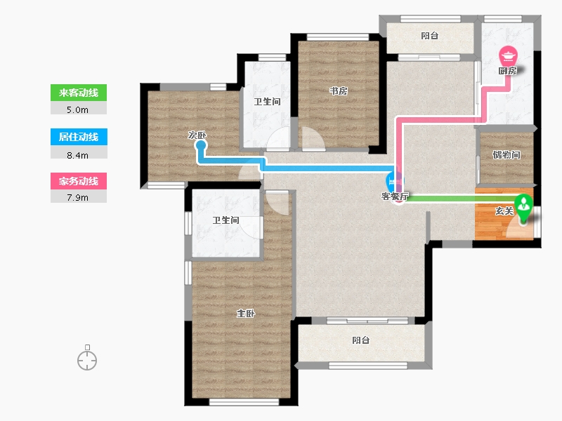 山东省-淄博市-茂业华府-113.30-户型库-动静线