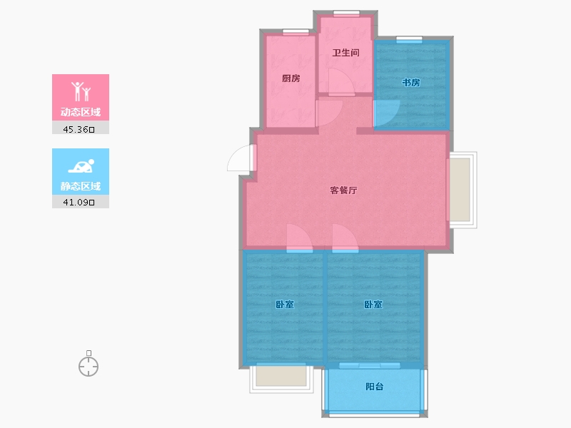 山东省-烟台市-红星国际广场住宅-78.00-户型库-动静分区