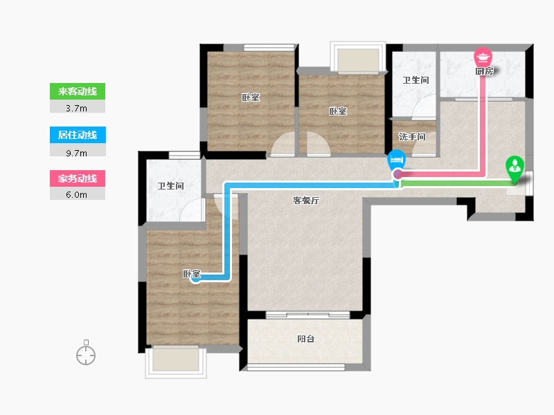 湖北省-黄冈市-力高·天悦府-82.17-户型库-动静线