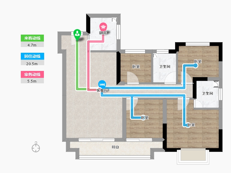 湖北省-襄阳市-新力弘阳公园1873-70.28-户型库-动静线