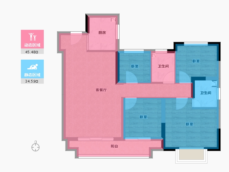 湖北省-襄阳市-新力弘阳公园1873-70.28-户型库-动静分区