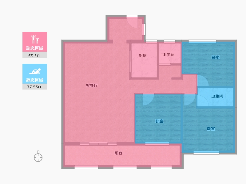 湖北省-黄冈市-翰林学府-93.06-户型库-动静分区