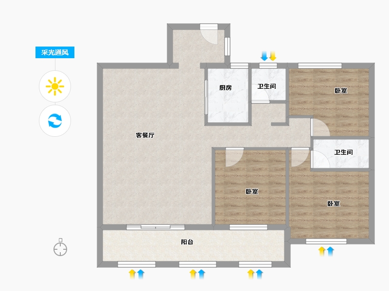 湖北省-黄冈市-翰林学府-93.06-户型库-采光通风