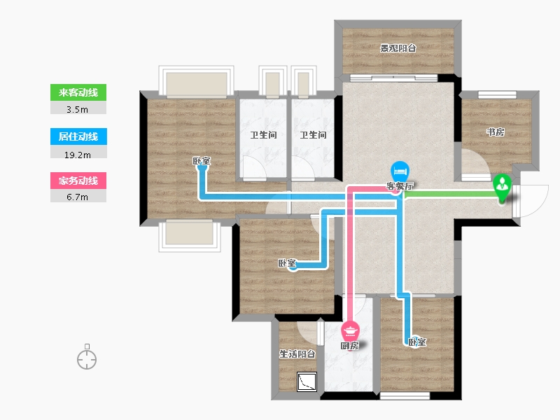 广东省-湛江市-建实帝景银湾-88.67-户型库-动静线