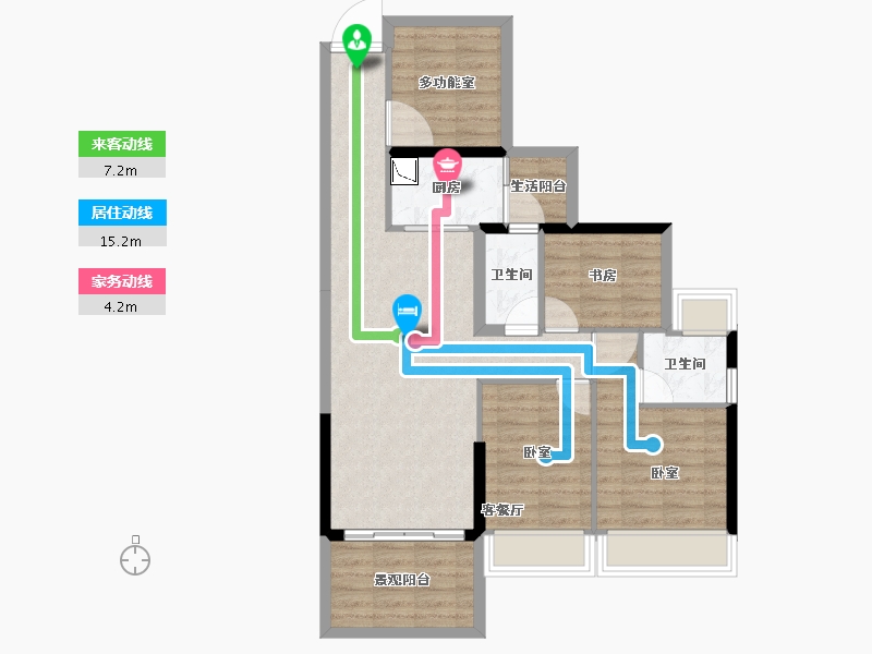 广东省-湛江市-建实帝景银湾-84.69-户型库-动静线