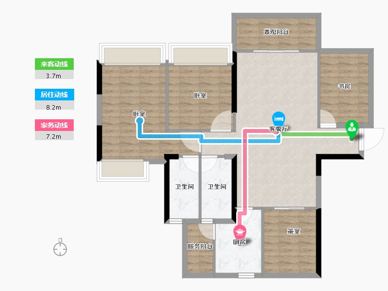 广东省-湛江市-建实帝景银湾-100.70-户型库-动静线