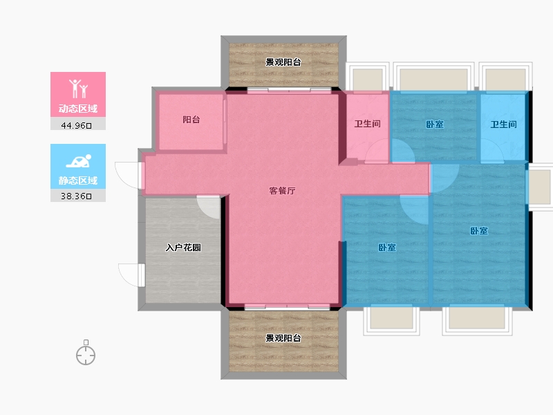 广东省-湛江市-建实帝景银湾-99.53-户型库-动静分区