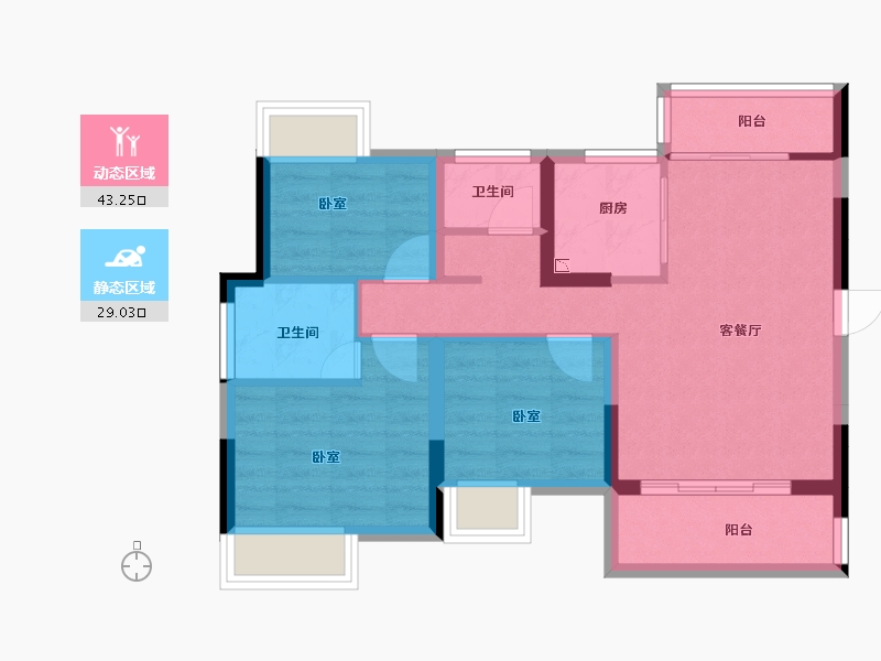 湖北省-襄阳市-襄投欣悦城-63.55-户型库-动静分区