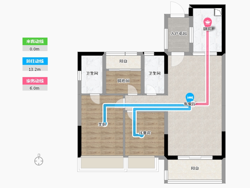 广东省-广州市-碧桂园印象花城-75.99-户型库-动静线