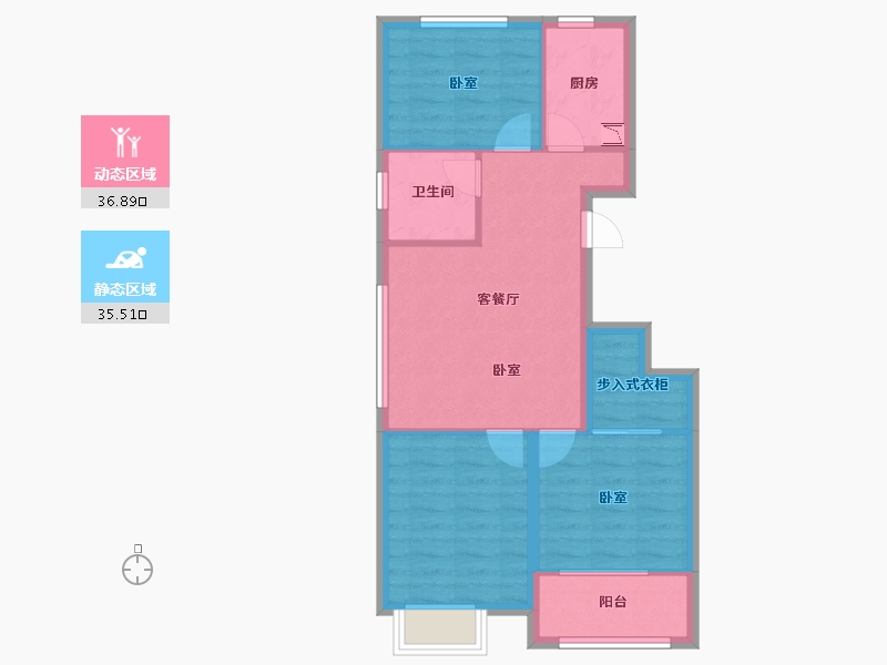 山东省-潍坊市-恒信新悦-64.25-户型库-动静分区