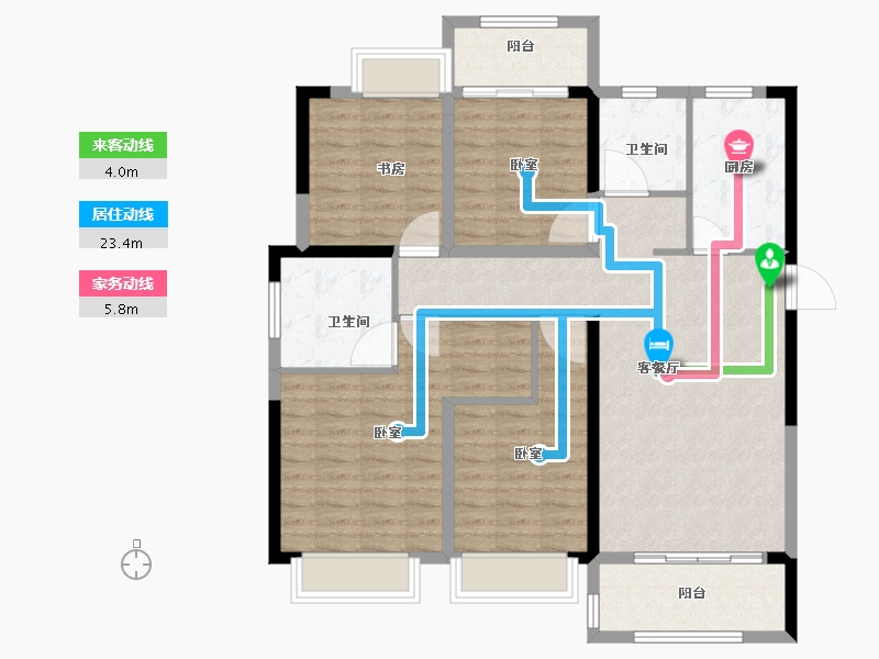 湖北省-咸宁市-永盛咸宁府-109.00-户型库-动静线