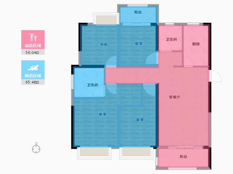 湖北省-咸宁市-永盛咸宁府-109.00-户型库-动静分区