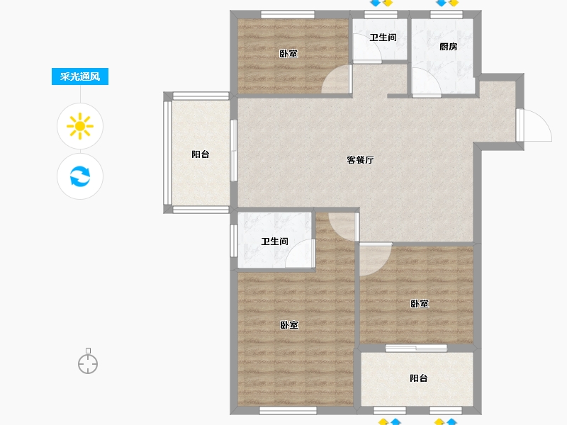 湖北省-黄冈市-翰林学府-99.40-户型库-采光通风