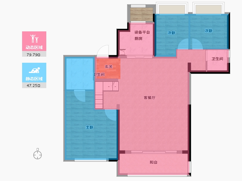 江苏省-常州市-牡丹和府住宅-117.75-户型库-动静分区