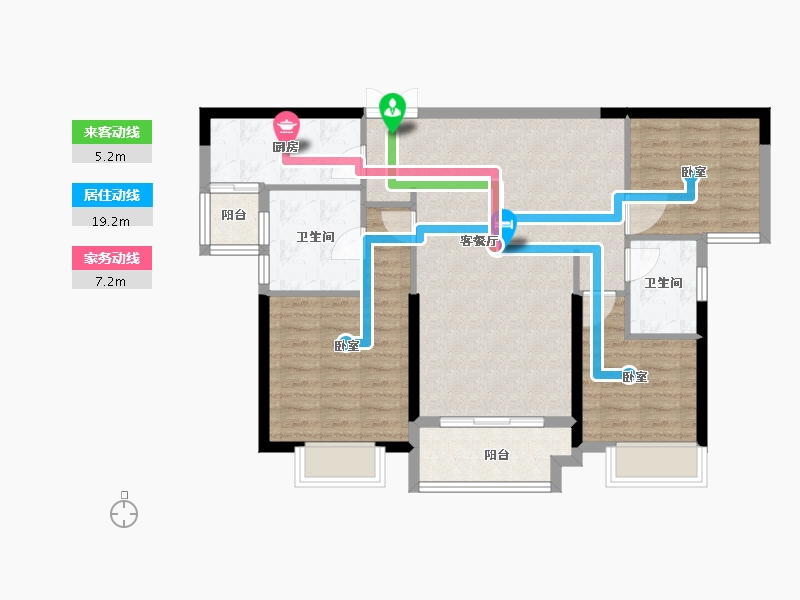 湖北省-宜昌市-巴黎香颂-87.09-户型库-动静线