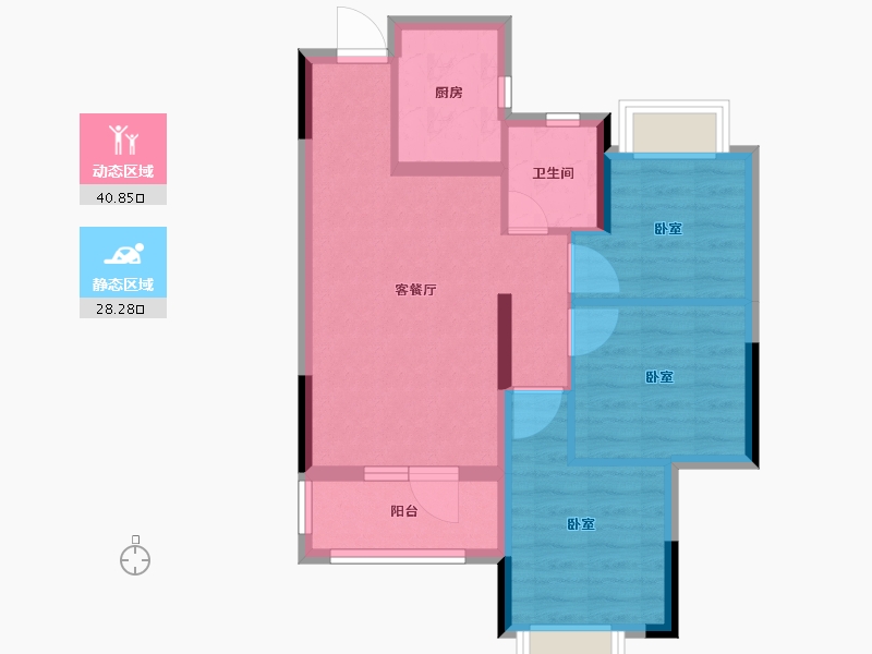 湖北省-荆州市-当代满堂悦ΜΟΜΛ-60.94-户型库-动静分区