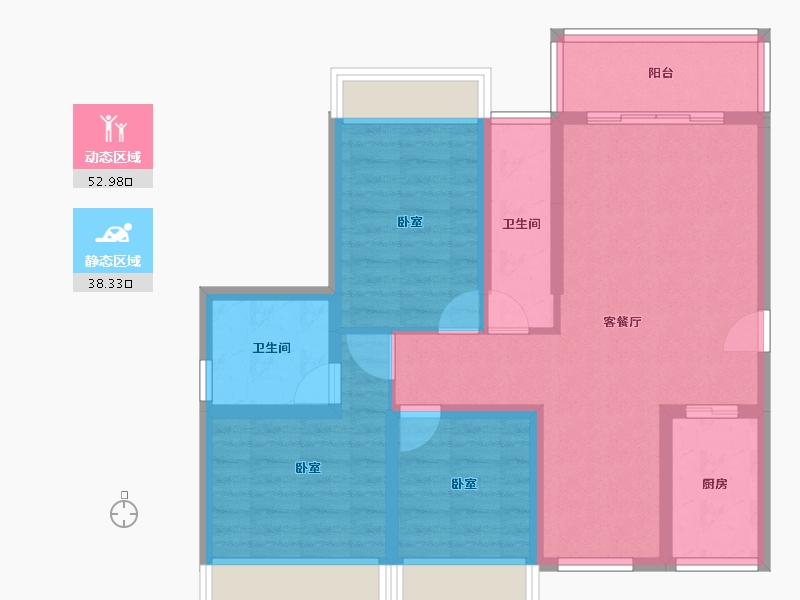 广东省-江门市-沙堆新城华府-80.54-户型库-动静分区