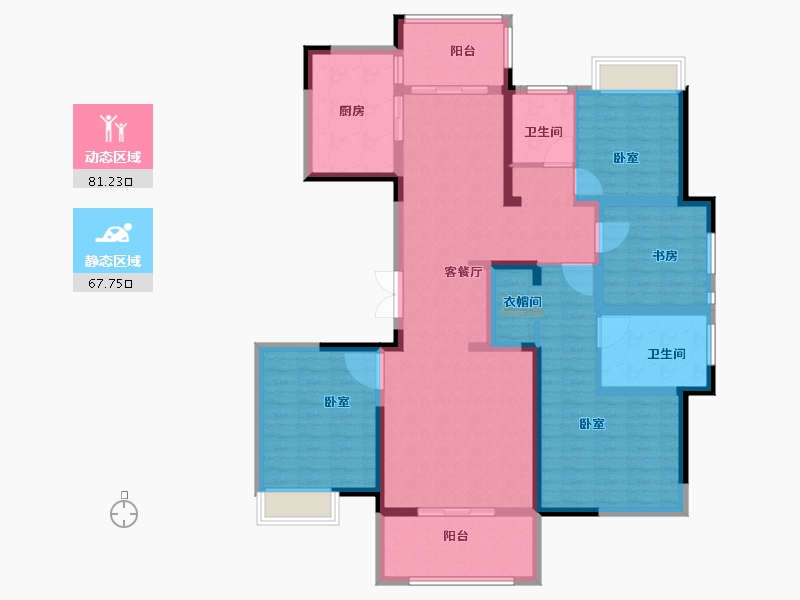 湖北省-黄冈市-新八·世纪华城-133.00-户型库-动静分区