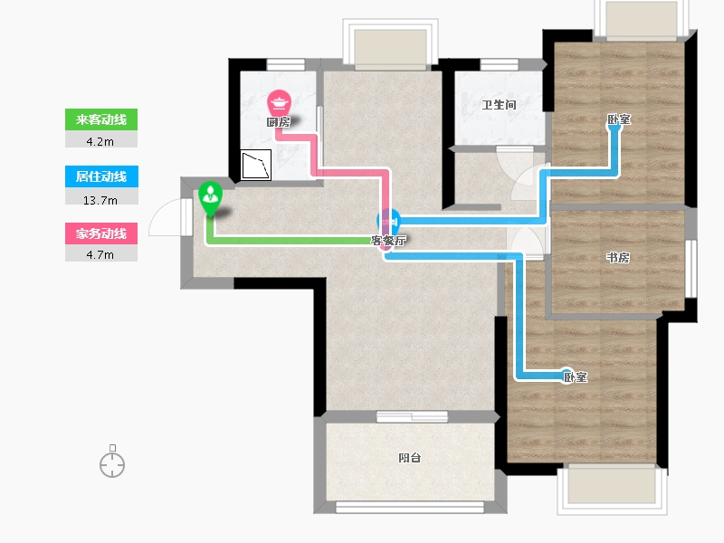 湖北省-武汉市-星光国际-70.71-户型库-动静线