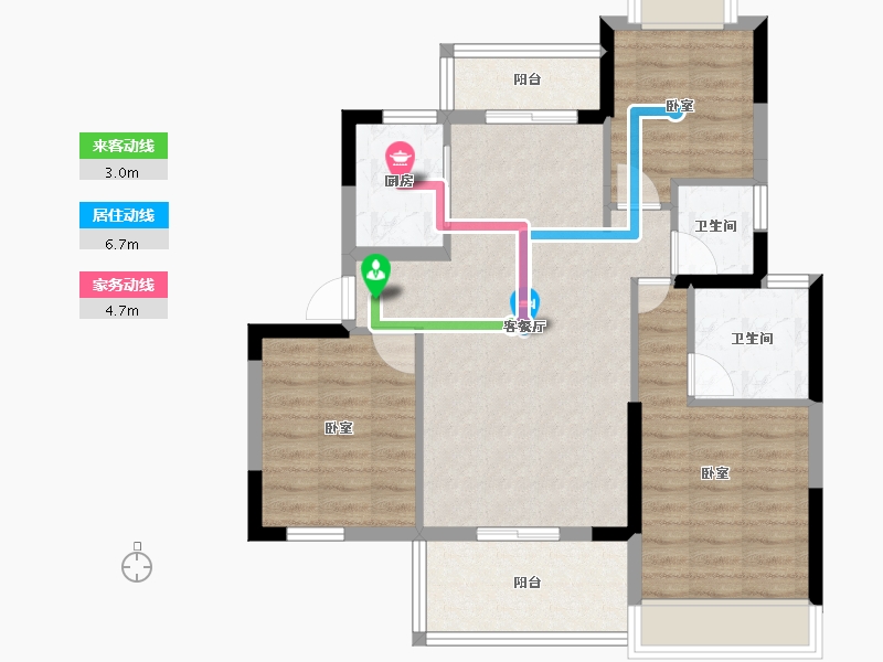 湖北省-咸宁市-鹏成·翰林府-78.47-户型库-动静线