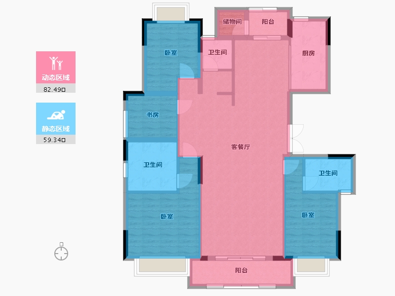 湖北省-武汉市-城投四新之光-129.81-户型库-动静分区