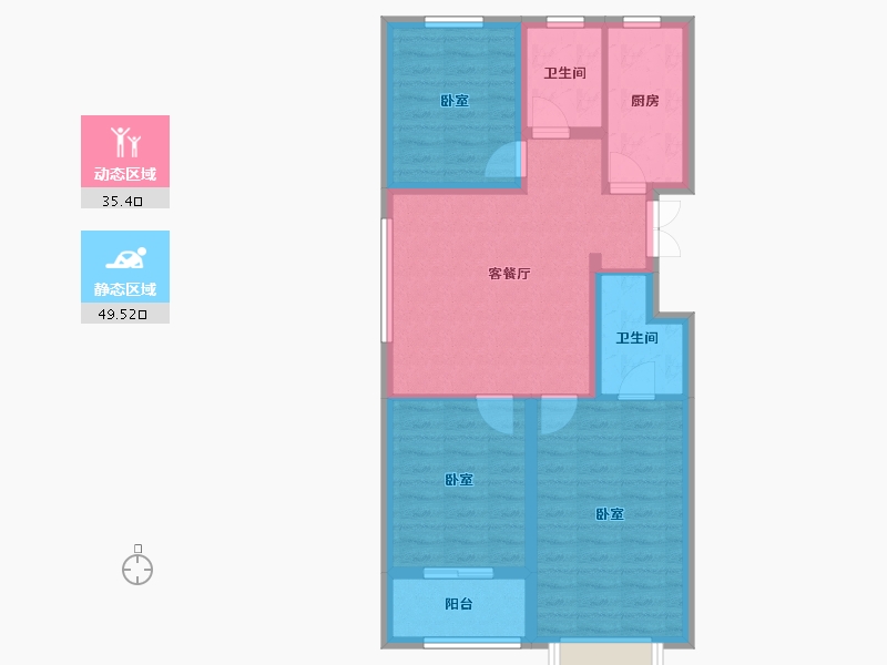 山东省-潍坊市-恒信新悦-75.50-户型库-动静分区