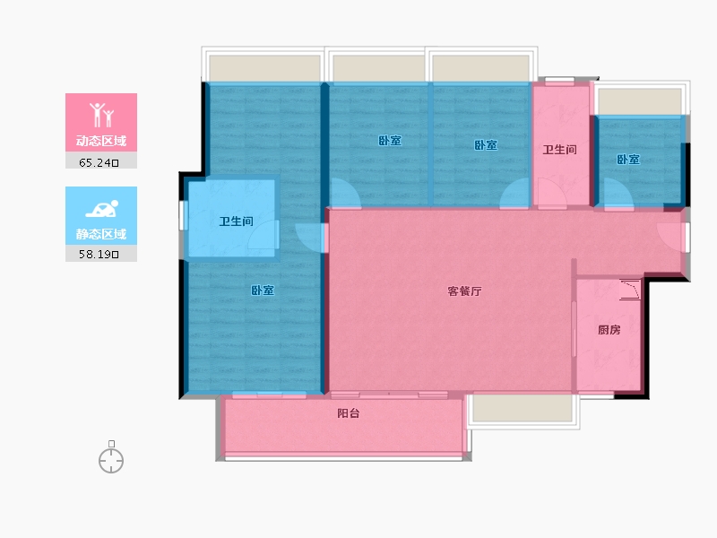 广东省-广州市-实地•广州常春藤-112.00-户型库-动静分区