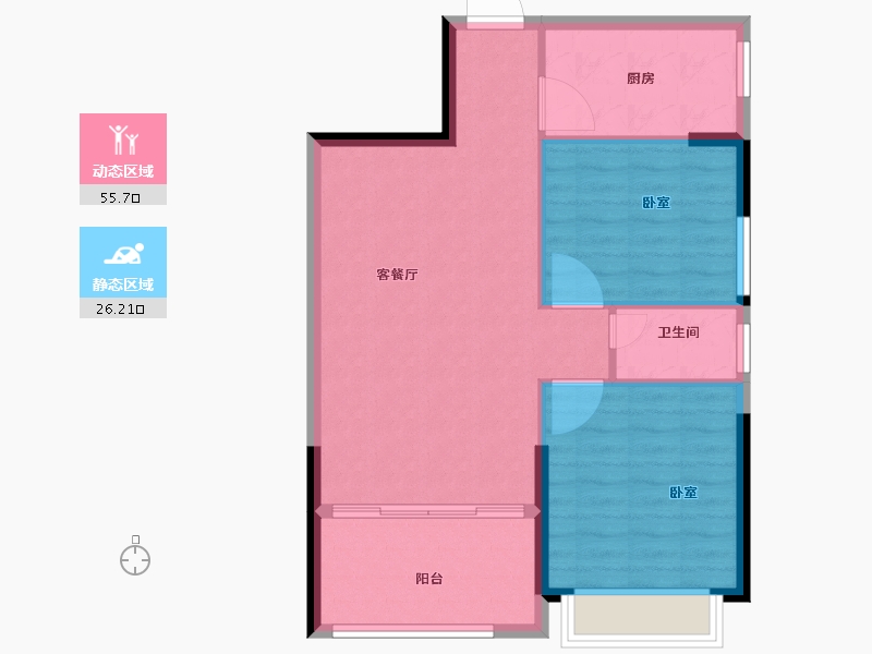 广东省-汕头市-海湾一城-75.00-户型库-动静分区