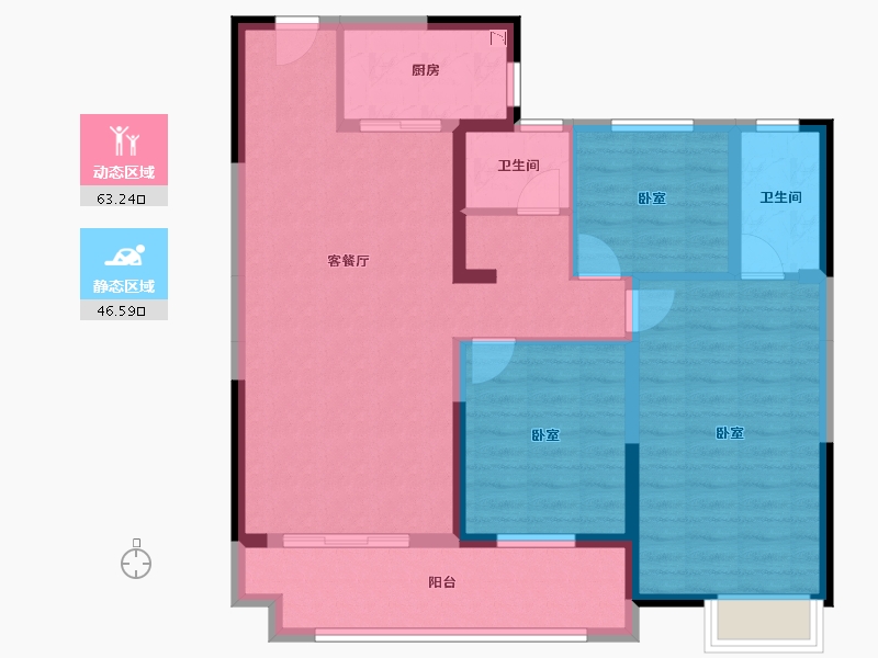 湖北省-咸宁市-鄂南半山公馆-98.29-户型库-动静分区