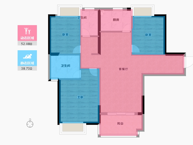 福建省-厦门市-招商兰溪谷-81.00-户型库-动静分区