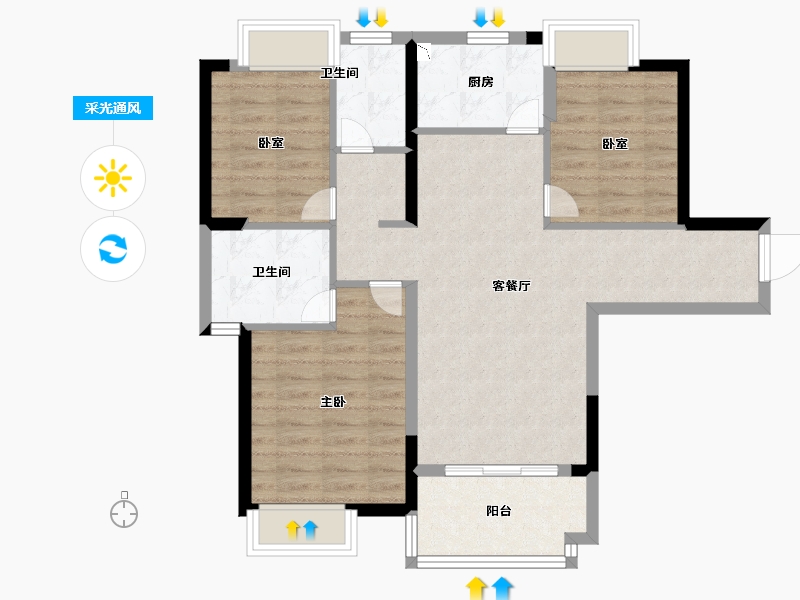 福建省-厦门市-招商兰溪谷-81.00-户型库-采光通风