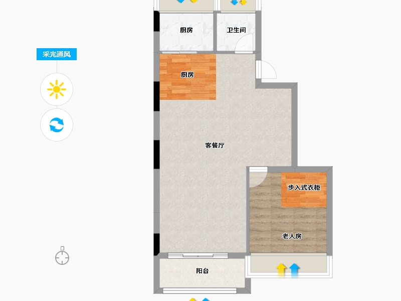 湖北省-十堰市-大家十里桃源-62.63-户型库-采光通风