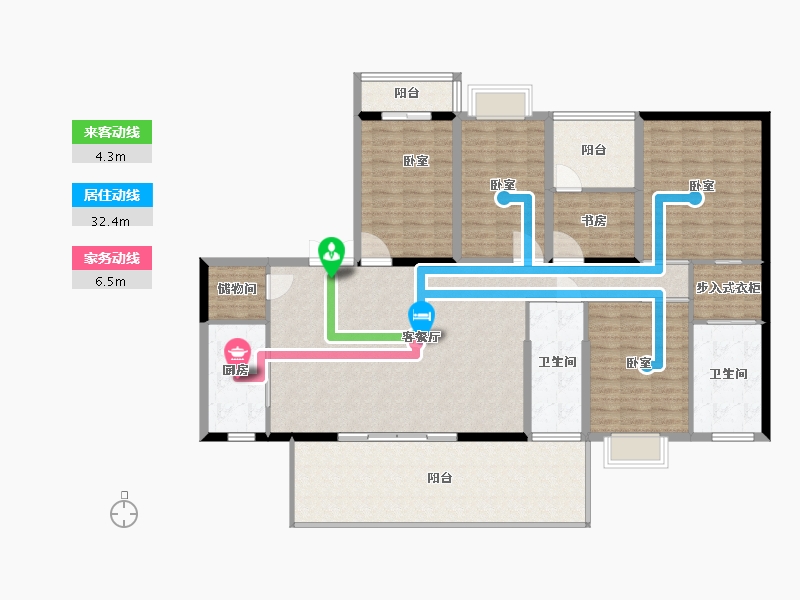 湖北省-宜昌市-CAZ天玺 天阁-160.05-户型库-动静线