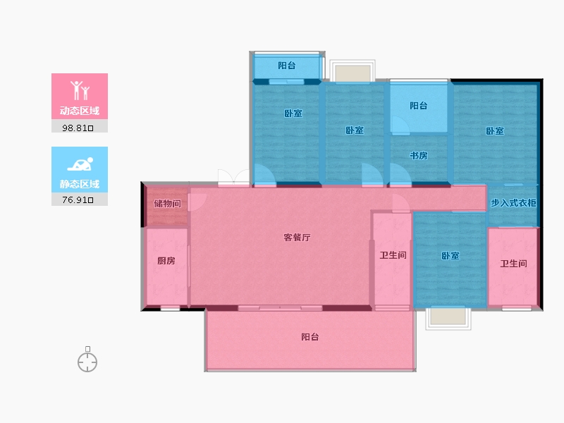 湖北省-宜昌市-CAZ天玺 天阁-160.05-户型库-动静分区