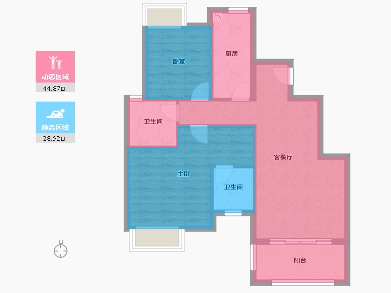 福建省-厦门市-招商兰溪谷-66.00-户型库-动静分区