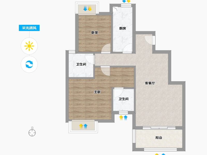 福建省-厦门市-招商兰溪谷-66.00-户型库-采光通风