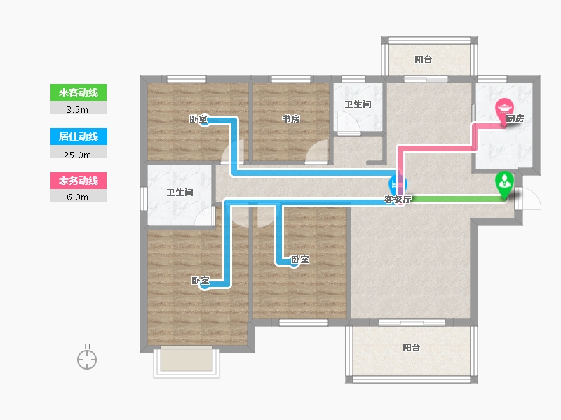 湖北省-黄冈市-晶帝学府世家-104.89-户型库-动静线