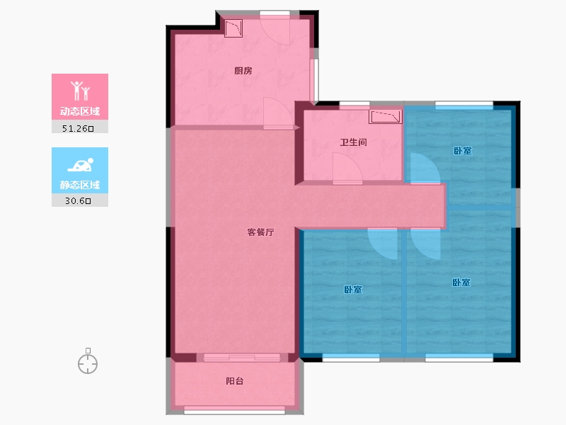 湖北省-武汉市-万科保利联投理想星光-73.00-户型库-动静分区