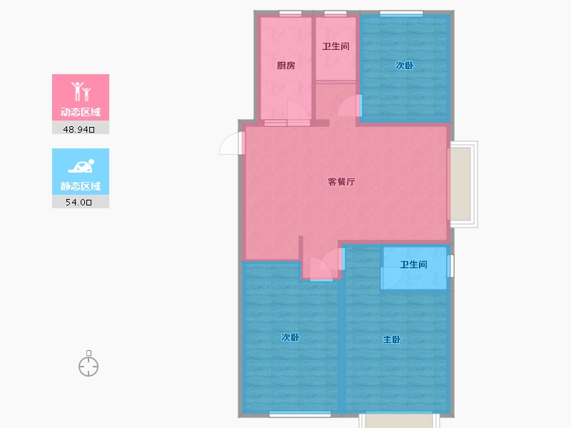 山东省-潍坊市-金鼎世家-92.80-户型库-动静分区