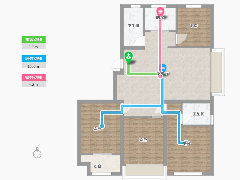 山东省-潍坊市-邦泰郡王府东郡-89.20-户型库-动静线