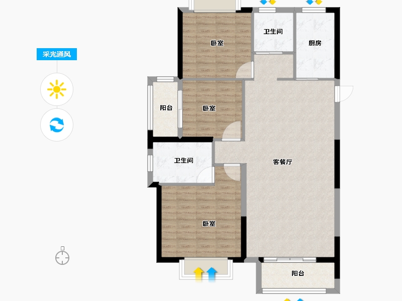 湖北省-咸宁市-永盛咸宁府-100.19-户型库-采光通风