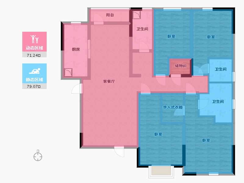 湖南省-株洲市-德国之家-132.66-户型库-动静分区