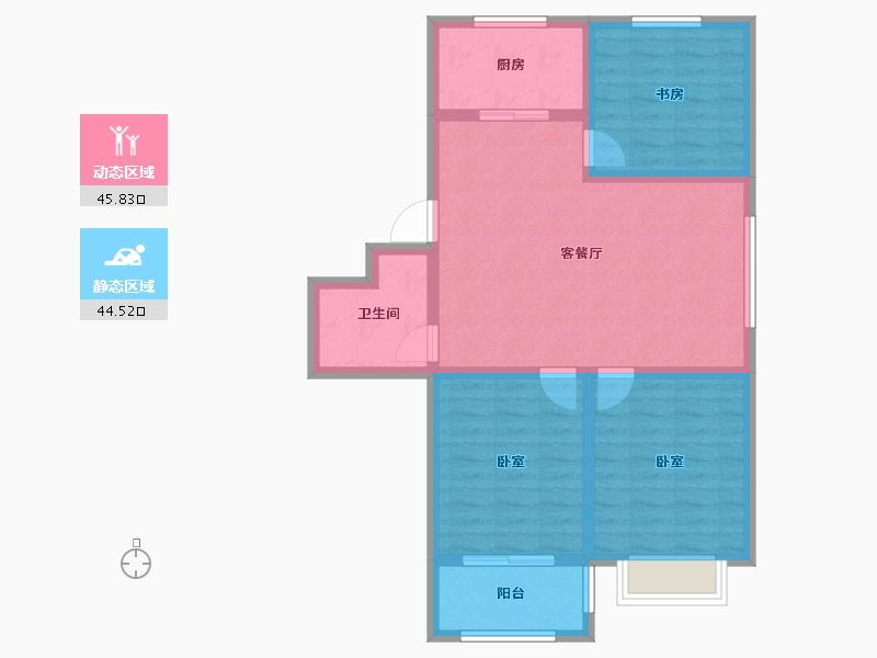 山东省-潍坊市-信诚龙锦园-80.69-户型库-动静分区