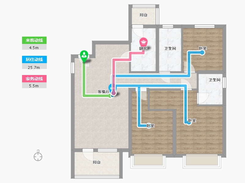 山东省-烟台市-烟台开发区万达广场-101.00-户型库-动静线