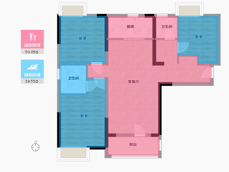 湖北省-武汉市-北辰优+国际青年互动特区-79.10-户型库-动静分区