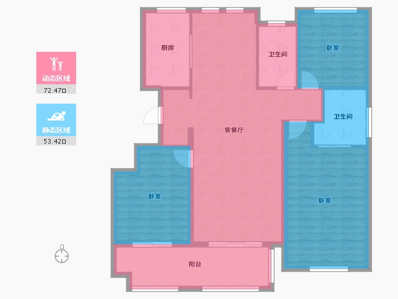 山东省-潍坊市-恒信绿城·百合花园-114.74-户型库-动静分区